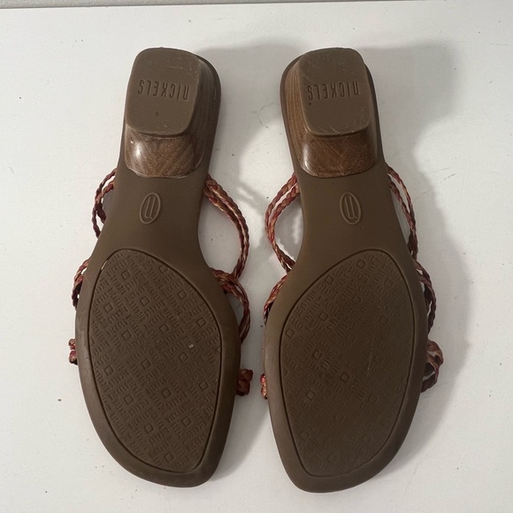 Nickels Soft Braided Strappy Sandals Womens Size 6 Red Flat Made in Brazil - Picture 3 of 3